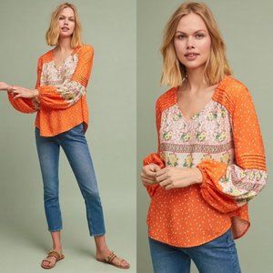 🍁 Maeve Anthropologie Ceresco Peasant Blouse